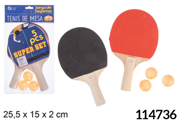 PALAS PING PONG+3 PELOTAS