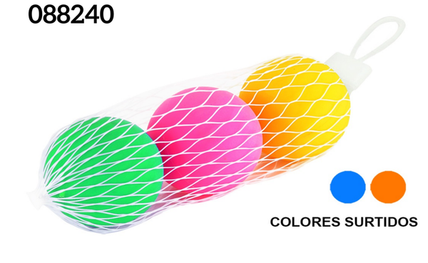 PELOTAS PALA COLORES 40mm 3ud RED