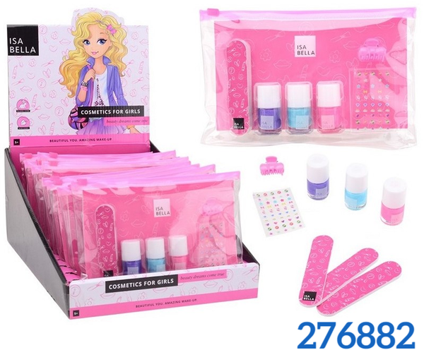 SET LACA UÑAS 8pz NECESER ISABELLA 20x13cm