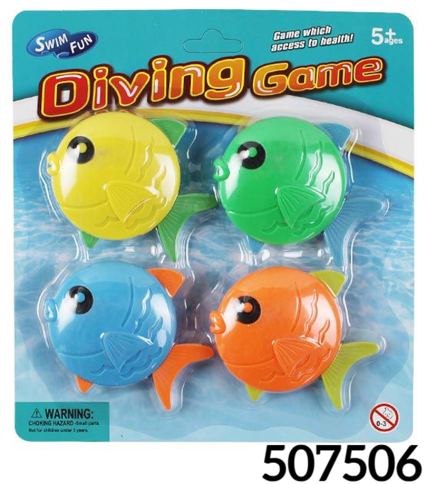 JUEGO BUCEO PECES 4ud BLISTER 21x20cm