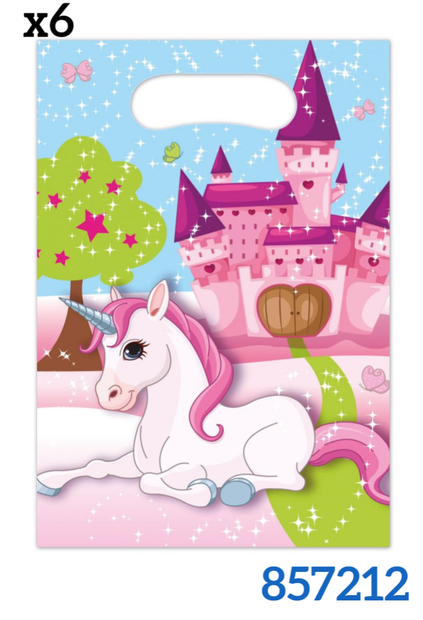 BOLSA REGALO PP UNICORNIO 18x26cm 6ud