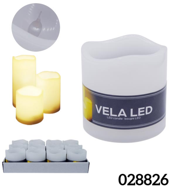 VELA LED BLANCA 2xAAA 5x6,5cm