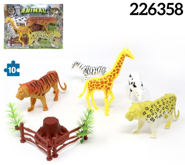 ANIMALES SELVA 10pz BLISTER 26x20cm