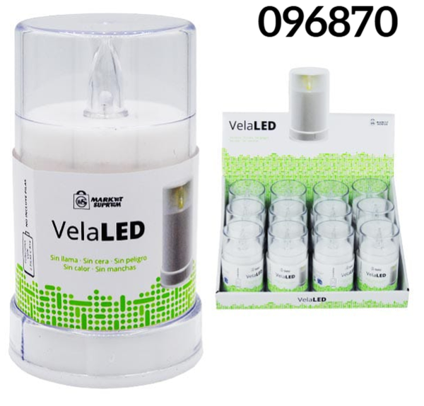 VELA LED CUPULA BLANCA 11cm (12)