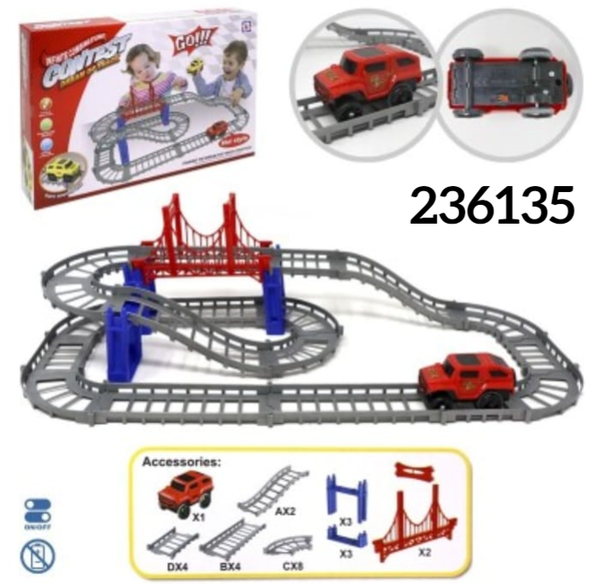 PISTA CIRCUITO COCHE CAJA 36x23cm