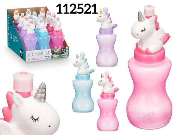BOTELLA PLASTICO INF. UNICORNIO 300ml (12)