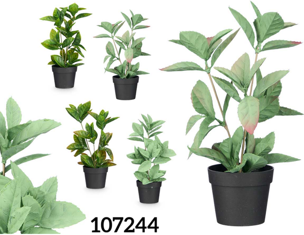 MACETA ARTIFICIAL HOJAS VERDES 35cm