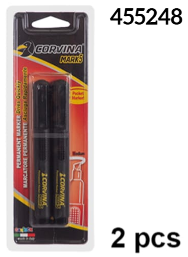 ROTULADOR PERMANENTE NEGRO 2ud CORVINA (12)