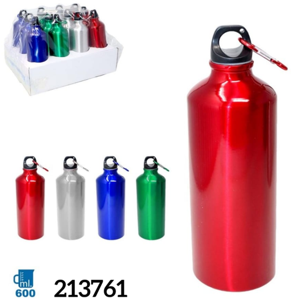 BOTELLA ALUMINIO LISA MOSQUETON 600ml