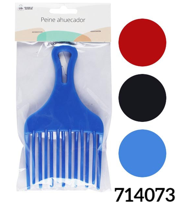 PEINE AHUECADOR PLASTICO 3SURTIDOS (12)