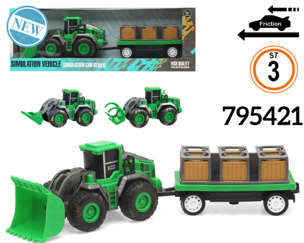 TRACTOR REMOLQUE CAJA 37x12cm