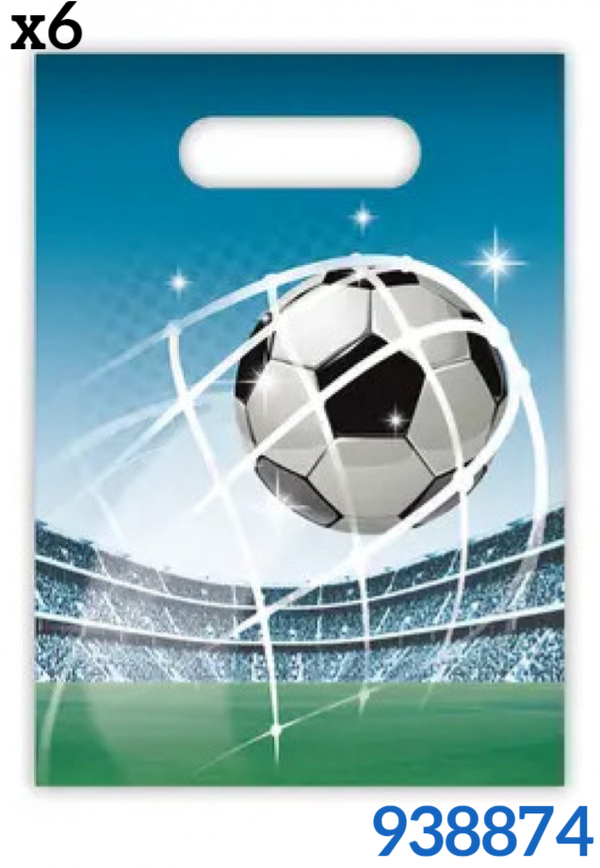 BOLSA REGALO PP FUTBOL PORTERIA 18x26cm 6ud