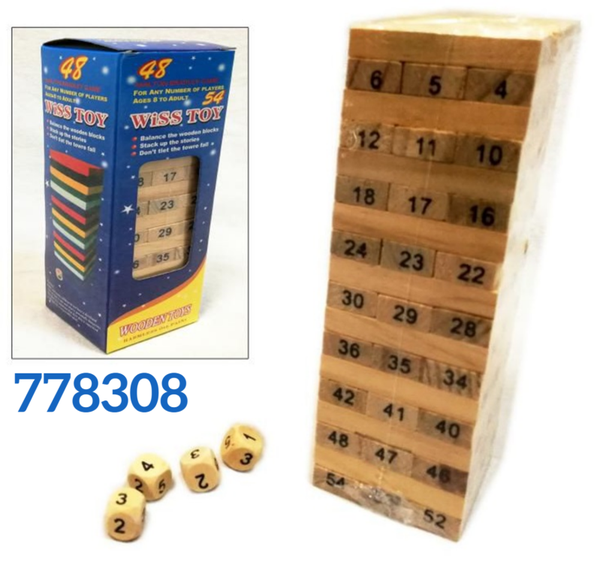 TORRE JENGA MADERA NATURAL 15cm