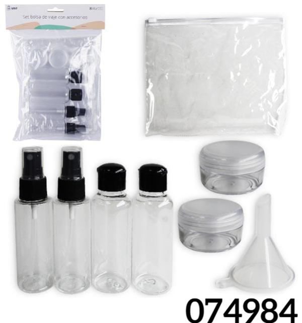SET BOLSA+BOTES VIAJE 8pz