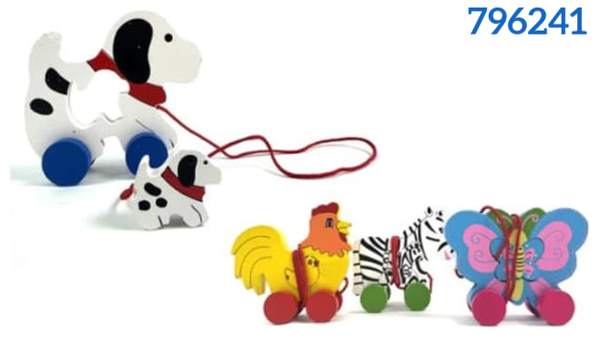 ARRASTRE MADERA ANIMALES 14x11cm