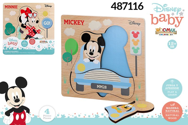 PUZZLE MADERA MICKEY/MINNIE 21x21cm