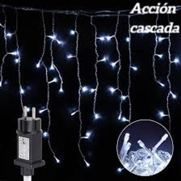 CORTINA LUCES 192LED BLANCAS CASCADA EXT./INT. ENCHUFE