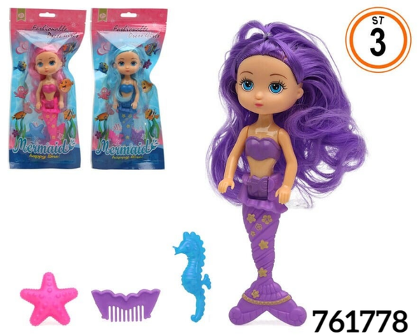 MUÑECA SIRENA ACCESORIOS BOLSA