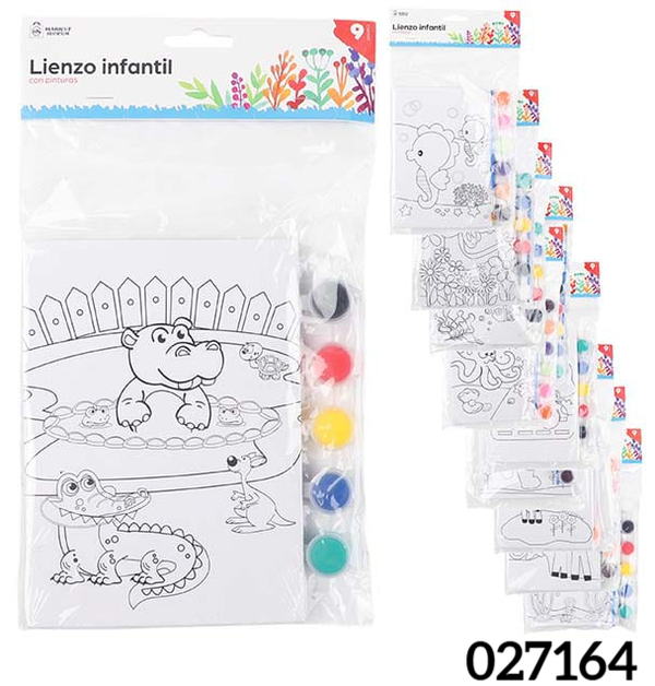 LIENZO DIBUJOS+PINTURAS 9pz 18cm 8SURTIDOS