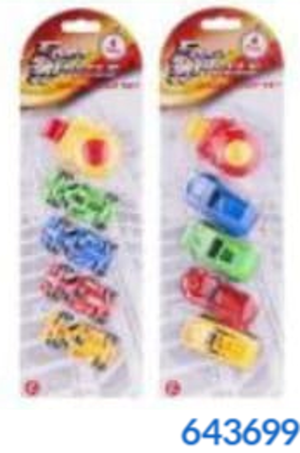 COCHES LANZADOR 5pz BLISTER 10x31cm
