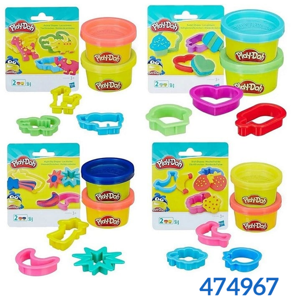 PLAY-DOH SET 2BOTES+MOLDES 2x56gr 13x14cm