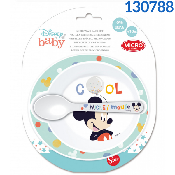 SET CUENCO+CUCHARA MICROONDAS MICKEY