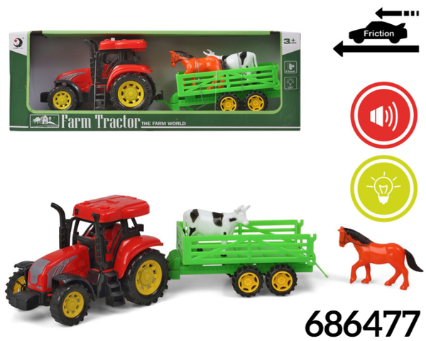 TRACTOR REMOLQUE LUZ/SONIDO 36x13cm