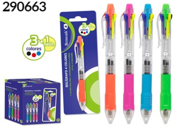BOLIGRAFO 3COLORES+FLUOR AMARILLO BISMARK