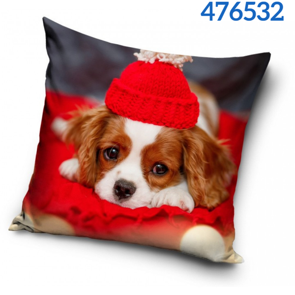 COJIN RELLENO PERRITO INVIERNO 40x40cm