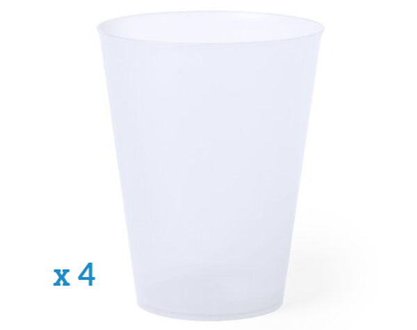 VASO PLASTICO 500ml FLEXIBLE 4ud TRANSPARENTE (16)