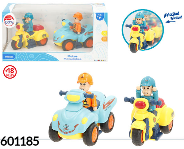 MOTOS FRICCION 2ud CAJA 23x12cm