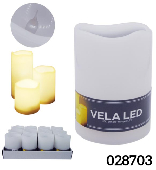 VELA LED BLANCA 2xAAA 7,5x10cm