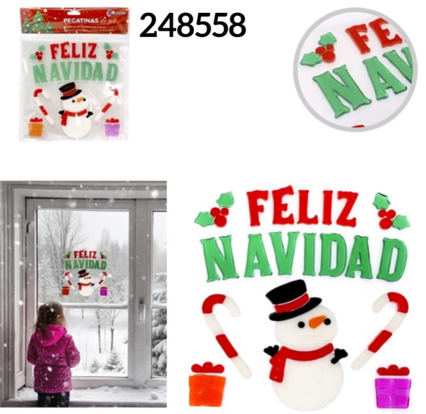 PEGATINAS GEL VENTANAS NAVIDAD