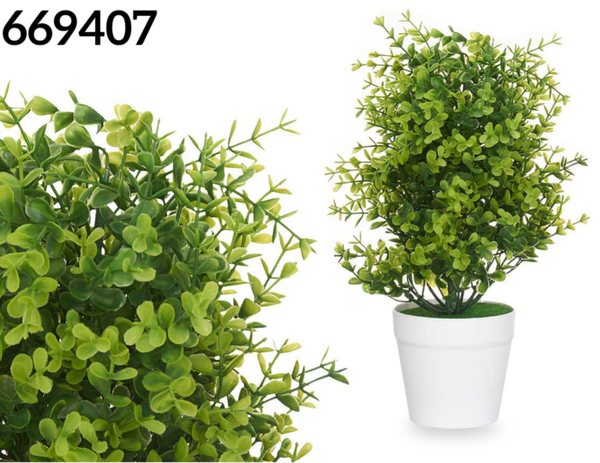 MACETA ARTIFICIAL HOJAS VERDES 36x23cm