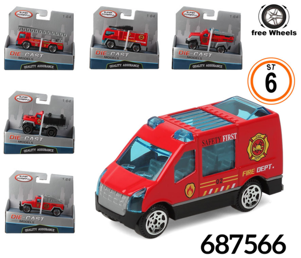CAMION METAL BOMBEROS CAJA 10x9cm