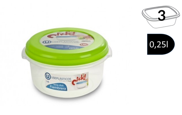 FIAMBRERA PLAST. RED. 3ud 250ml (12)