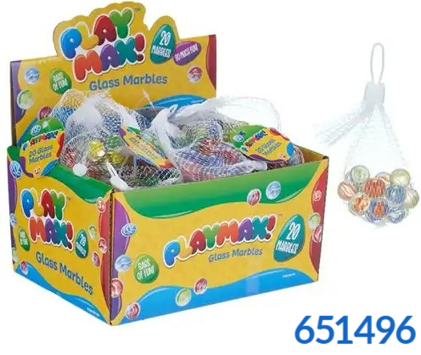 CANICAS VIDRIO COLORES PLAYMAX RED 20ud (24)