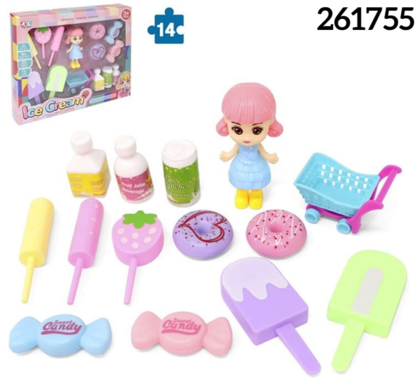 MUÑECA HELADOS CHUCHES CAJA 26x22cm