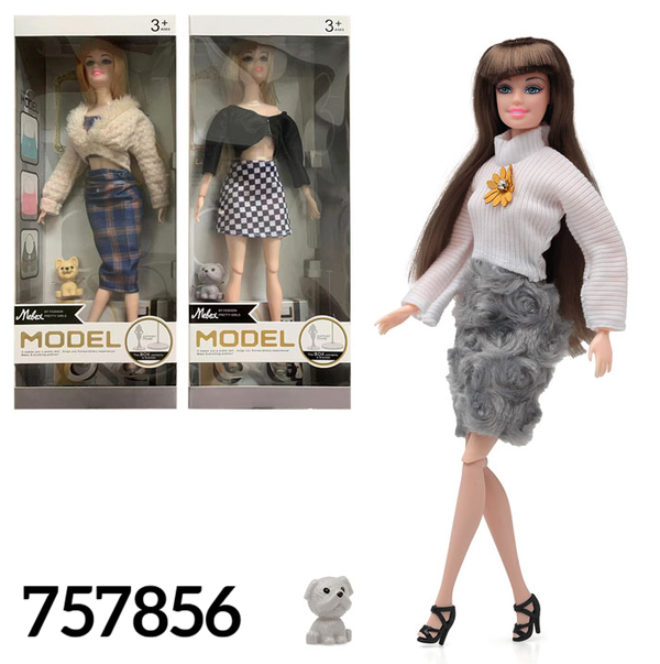 MUÑECA MODEL ACCESORIOS CAJA 32x13cm