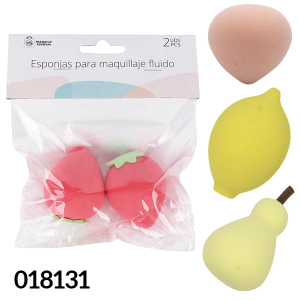 ESPONJAS MAQUILLAJE FRUTAS 2ud BOLSA