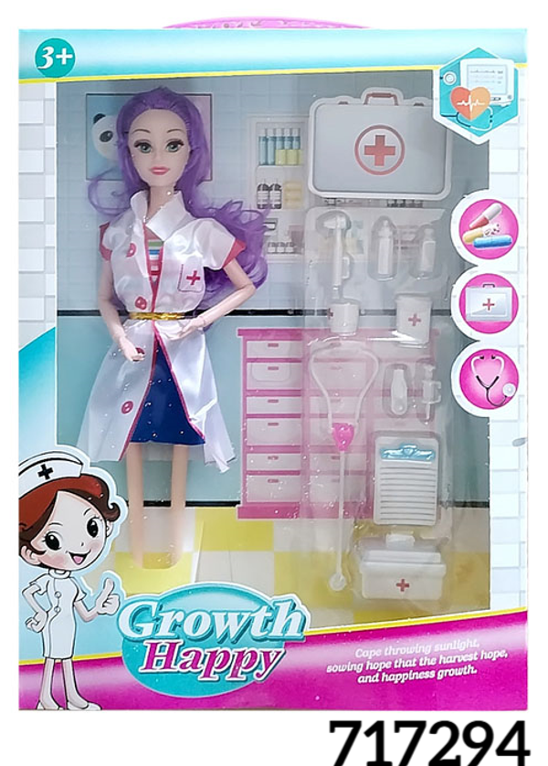 MUÑECA ENFERMERA ACCESORIOS CAJA 32x24cm