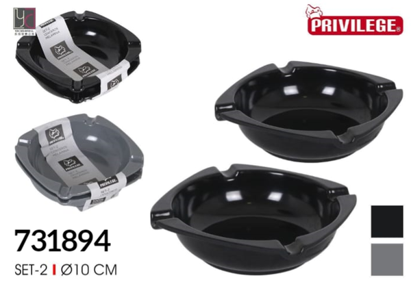 CENICERO MELAMINA SET 2pz 10cm
