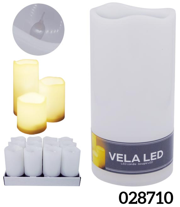VELA LED BLANCA 2xAAA 7,5x15cm