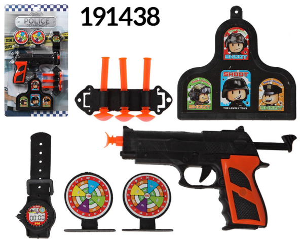 PISTOLA POLICIA ACCESORIOS 37x22cm