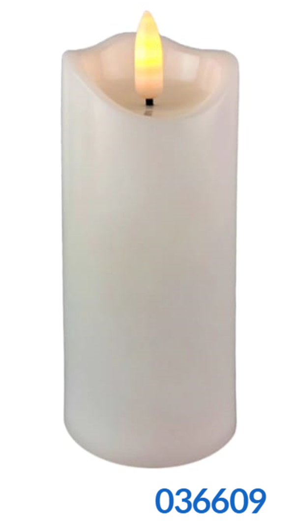 VELA LED EFECTO LLAMA BLANCA 13x5cm