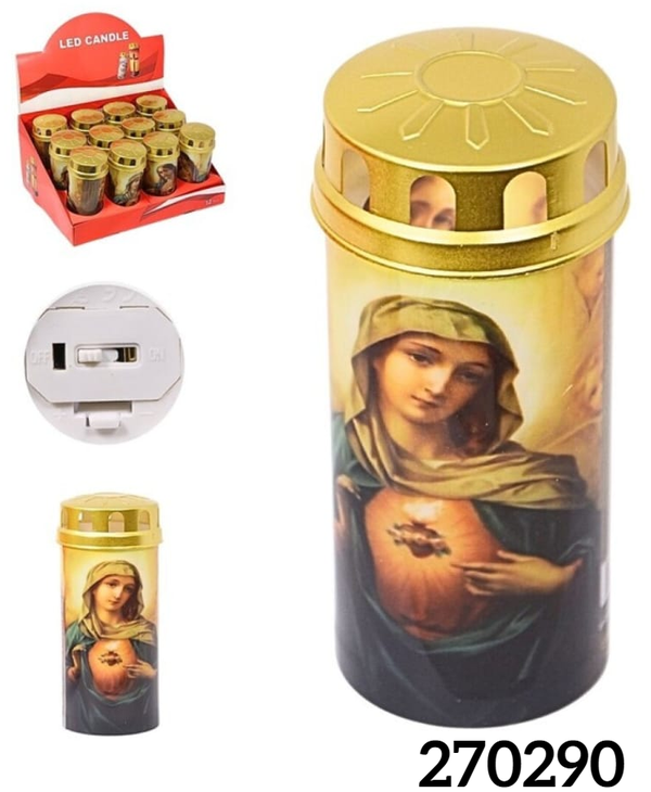 VELA LED MOTIVOS RELIGIOSOS 6x15cm (12)