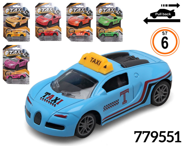 COCHE METAL TAXI BLISTER 6SURTIDOS 16x11cm