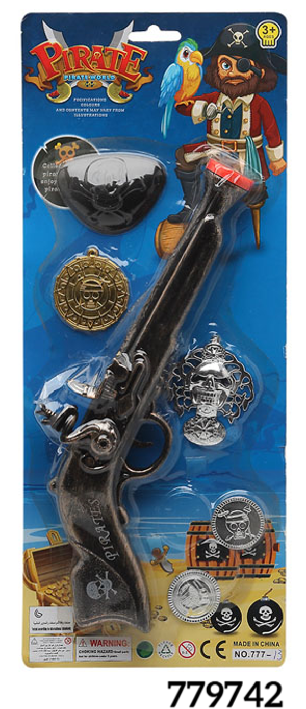 PISTOLA PIRATA ACCESORIOS BLISTER 41x17cm