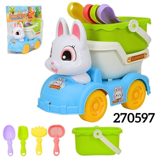 CAMION CUBO PLAYA CONEJO 30x26cm