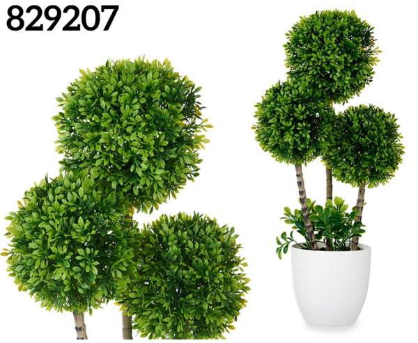 MACETA ARTIFICIAL 3BOLAS VERDES 46x19cm